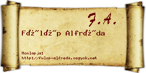 Fülöp Alfréda névjegykártya